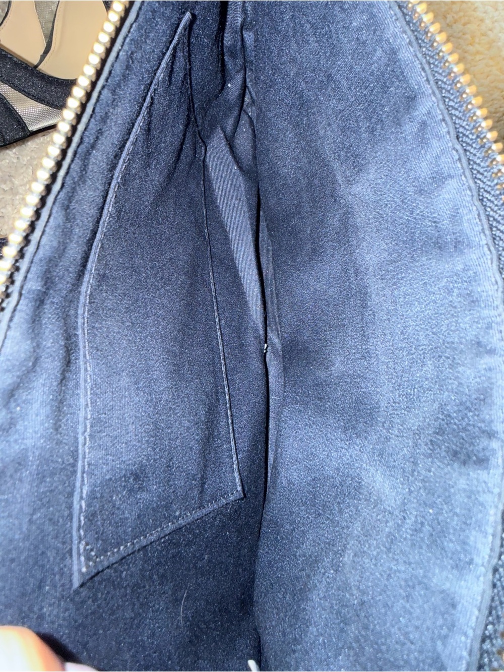 Coach Navy Blue Leather Crossbody with Signature Brown Canvas Trim - Picture 3 of 4